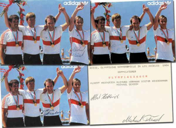 BRD Rudern OSS1984: Olympic Games 1984 Autograph Rowing Germany