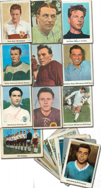 Heinerle Bilder - Oberliga: 20 original signierte Heinerle Sammelkarten 1960-1