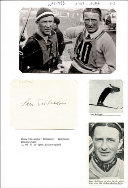 Selanger,Sven: Olympic Games 1936 Autograph skijumping Sweden
