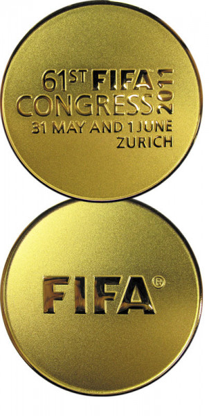 Medaille FIFA Kongress 2011. In Präsentationsbox, FIFA-Medaille 2011