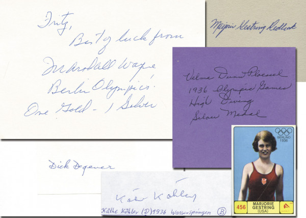 Wasserspringen OSS1936: Olympic Games 1936 Autograph diving 5x