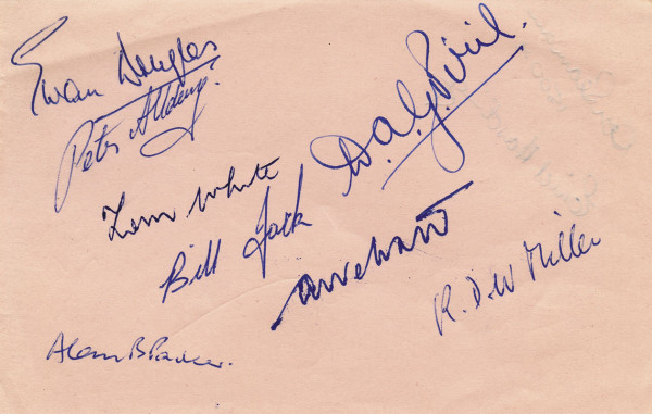 Pirie,D.A.G.: Olympic Games 1952 Autograph British Team