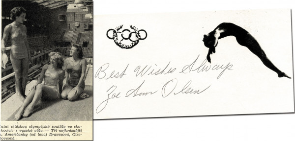 Olsen-Jensen, Zoe-Ann: Olympic Games 1948 Autograph diving USA