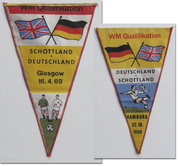 Football pennant World Cup Quali 1969. GER - SCO