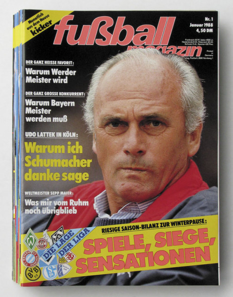 Fußball Magazin 1988 : 13.Jg.: Nr.1-12 komplett