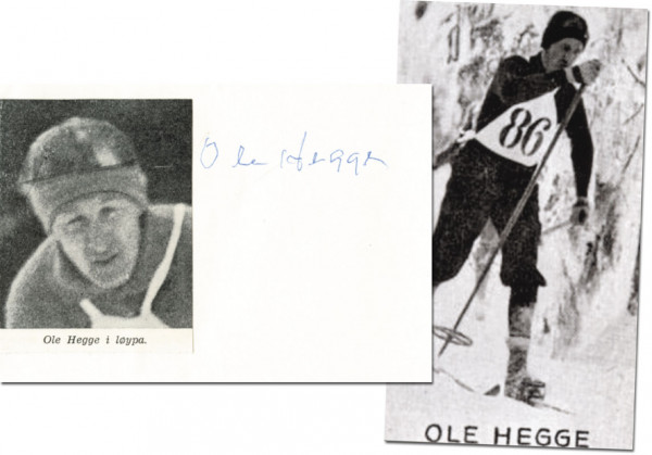 Hegge, Ole: Blancobeleg mit Originalsignatur plus Fotos