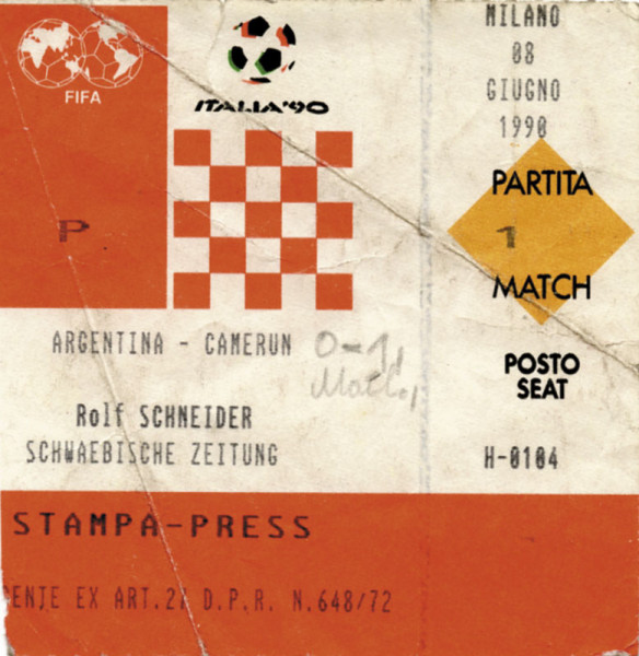 Argentinien-Kamerun (8.6.), Eintrittskarte WM1990