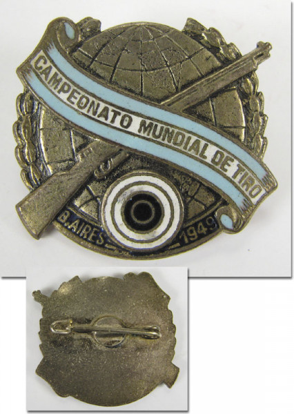 ISSF World Shooting Championships 1949 badge pin