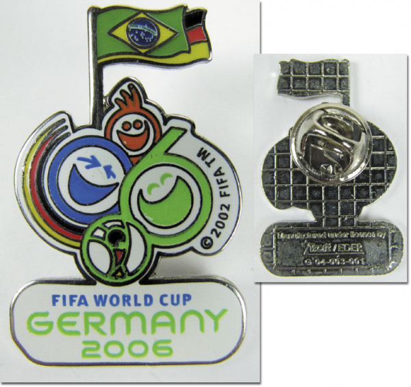 Logo WM 2006 BRA-GER Flaggen, Anstecker - WM2006