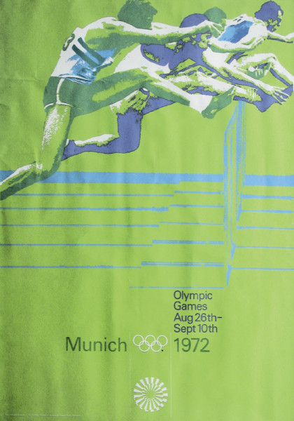 Werbeplakat "Hürdenlauf" englisch 84x60cm, Plakat OSS1972