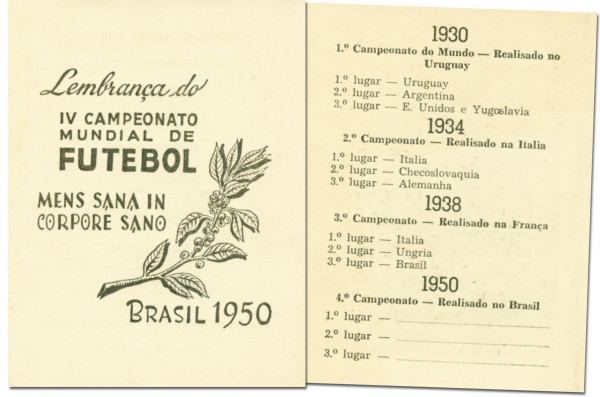 World Cup 1950. Brasilian Advertising Folder