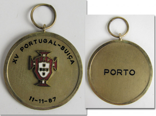 Football Participation medal 1987 Swiss v Portuga
