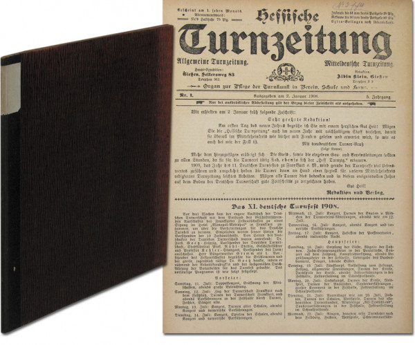 Hessische Turnzeitung 1908 : Jg. Nr.1-12 unkomplett