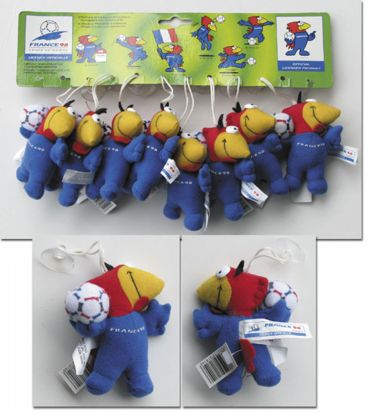 Verkaufsdisplay 8 Maskottchen WM 98, Maskottchen WM 1998