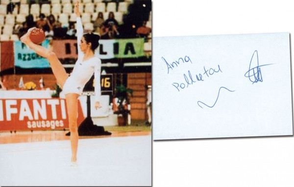 Pollatou, Anna: (1983-2014) Blancobeleg mit original Signatur von
