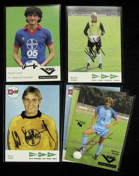 Uerdingen - Autogramm: 6 Autograph cards Bayer Uerdingen 1983-85