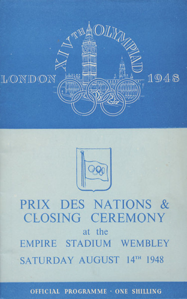 London 1948. Closing Ceremony at the Empire Stadium Wembley Saturday August 14th 1948. Official Prog