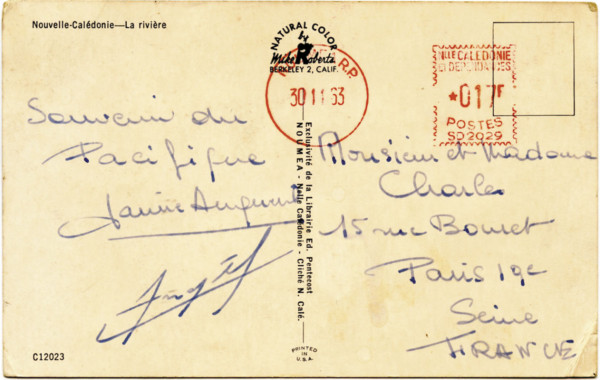 (1934-1987). Postkarte mit Originalsignatur Anquet, Anquetil,Jacques