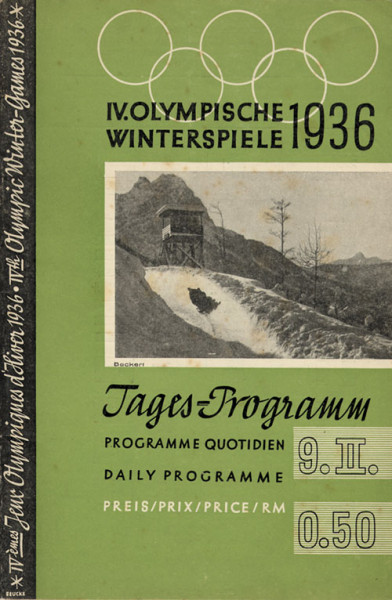 IV. Olympische Winterspiele 1936. Tagesprogramm 9.2.