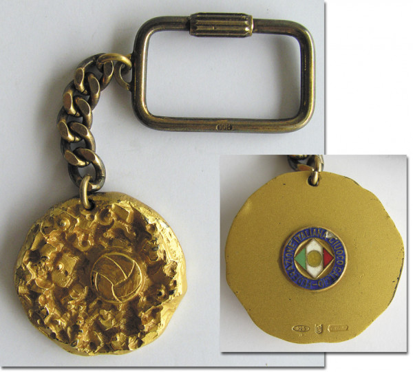 Vergoldeter Schlüsselanhänger des italienischen Fu, Italien-Schlüsselanhänger