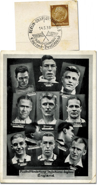 Football Postcard 1938 England vs Germany