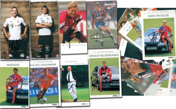 München, Bayern - AK 1995 - 2012: 19 offizielle Autogrammkarten des FC Bayern Münche