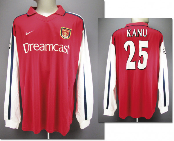 Nwankwo Kanu am 14.03.2001 gegen Bayern München, Arsenal London - Trikot 2000/2001 CL