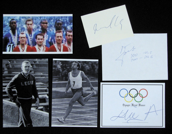 OSS 1964 4x100 m Polen: Originalsignaturen der 4x100 m Staffel