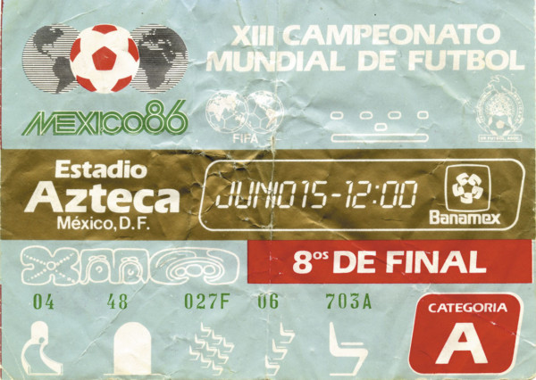 World Cup 1986. Ticket Mexiko v Bulgaria