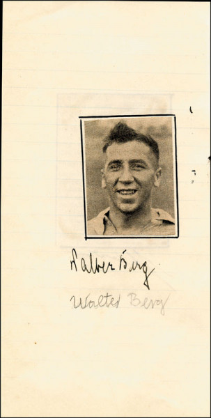 Berg, Walter: German Football Autograph