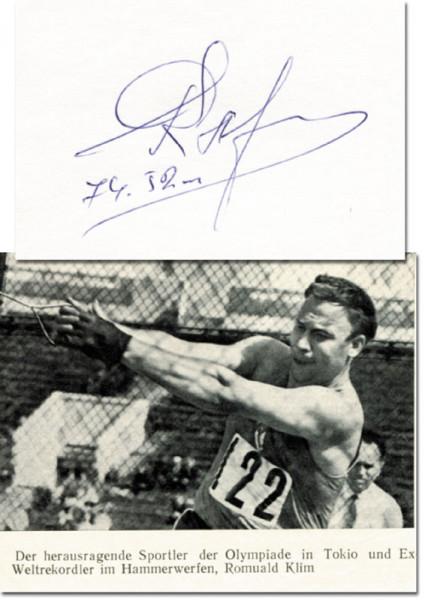 Klim, Ramuald: Olympic Games 1964 1968 Autograph Atletics USSR