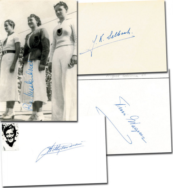 Niederlande OSS1936 Schwimmen: Olympic Games 1936 Autograph Swimming Netherlands