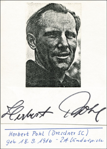 Pohl, Herbert: Autograph German Football. Herbert Pohl