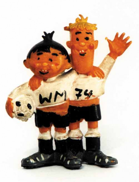 Tip und Tap - 8,5 cm Kunststoff, Maskottchen WM 1974