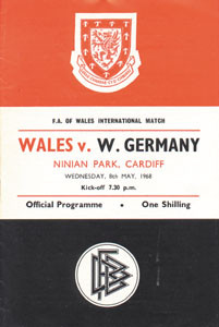 Wales - Deutschland 8.5.1968 in Cardiff.