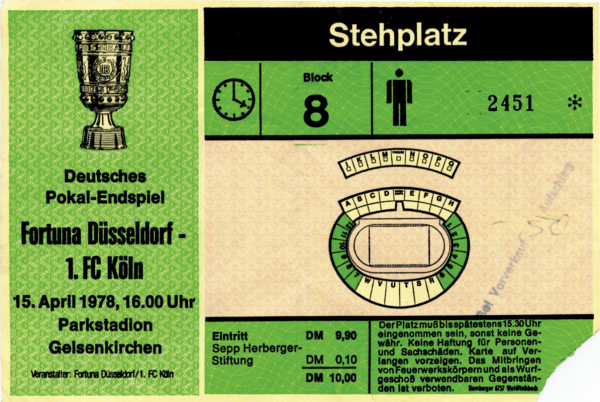 German Cup Final Ticket 1978