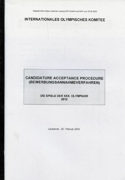 Candidature Acceptance Procedure.