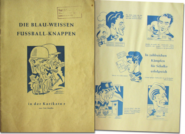 Die blau-weißen Fussball-Knappen in der Karikatur.