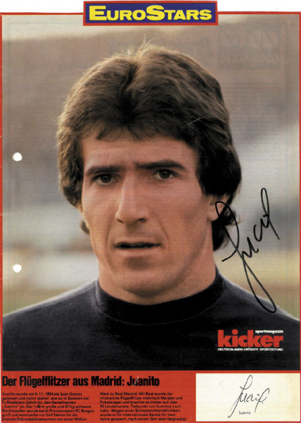 Juanito: Football Autograph Spain Real Madrid Juanito 1991
