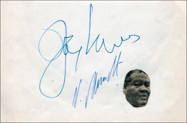Louis, Joe: Autograph Boxing Heavy Weight. Joe Louis