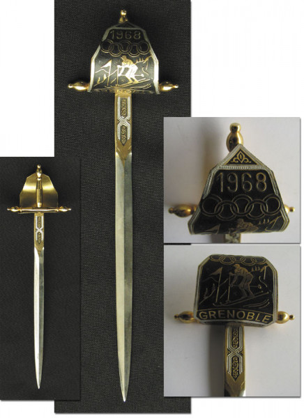 Letter opener in shape of a sword. Grenoble 1968