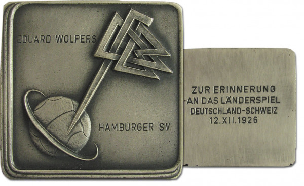 Ehrenplakette Länderspiel DFB 1926 in Etui, DFB-Ehrenplakette 1926