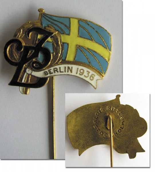Olympic Games 1936. Official Team Pin Sweden
