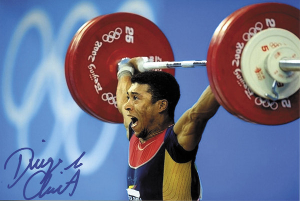 Salazar, Diego Fernando: Olympic Games 2008 Autograph Weightlifting Columb
