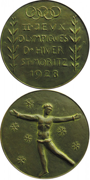 3.Platz für Deutschland im Bobrennen, Siegermedaille 1928