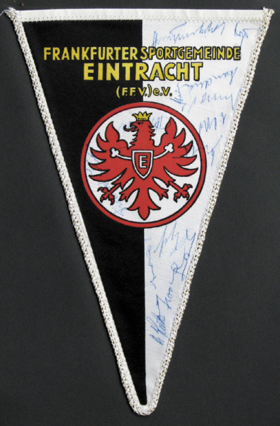 Signed football pennant. Eintracht Frankfurt