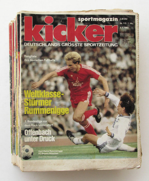 Kicker 1983 Mon. : Jahrgang 1983: Nr.1/2-104, unkomplett
