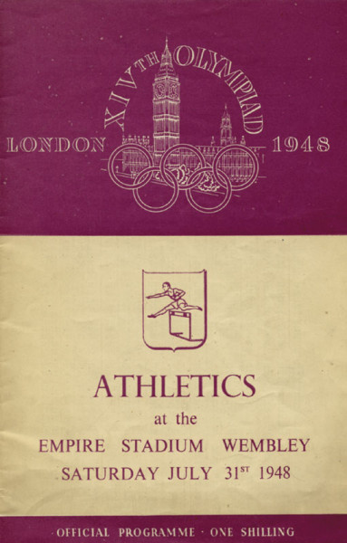 London 1948. Athletics at the Empire Stadium Wembley Saturday July 31st 1948. Official Programme.