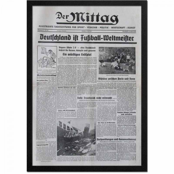 Deutschland ist Fußb.-Weltmeister, Zeitung WM1954