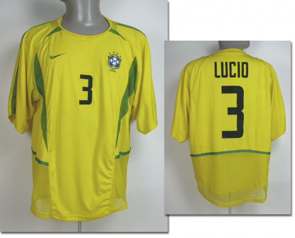 match worn football shirt Brazil 2002, Lucio